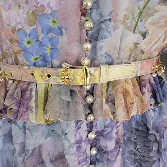 Zimmermann Rhythmic Ruffle Floral Playsuit Romper Size 0/US4 - Picture 6 of 17